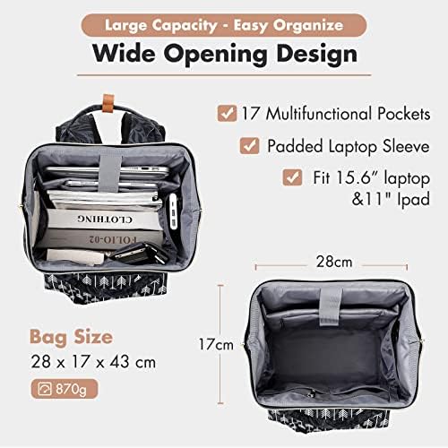 516nbjek3ul. ac .jpg Lekesky Damen Anti Diebstahl Rucksack mit Laptopfach & 15.6 Zoll Laptop, Arbeitsrucksack Schultasche & Tagepack, Grau L