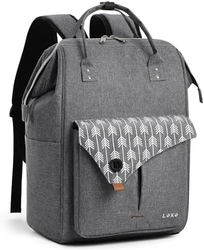 518ni2bfxl. ac .jpg Lekesky Damen Anti Diebstahl Rucksack mit Laptopfach & 15.6 Zoll Laptop, Arbeitsrucksack Schultasche & Tagepack, Grau L