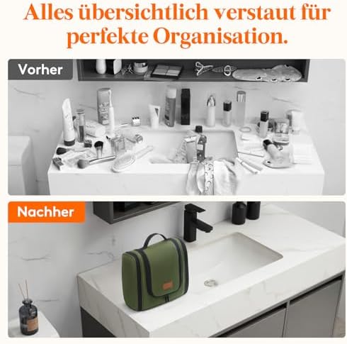 519tjrav vl. ac .jpg Lifewit Große Kulturbeutel Herren Wasserdicht Reisetasche Kosmetikkosmetiktasche Fächer Schwarz RCSS 100