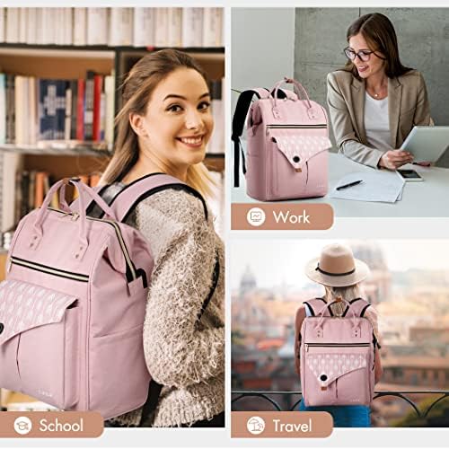 51alxcc ixl. ac .jpg Lekesky Damen Anti Diebstahl Rucksack mit Laptopfach & 15.6 Zoll Laptop, Arbeitsrucksack Schultasche & Tagepack, Grau L