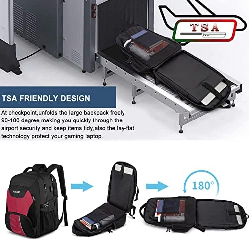 51bcv9fuwkl. ac .jpg PUSLOM Extra Großer Wasserdichter Rucksack für Männer 55L Laptop Tasche mit USB Ladeanschluss Business Reisen Schwarz