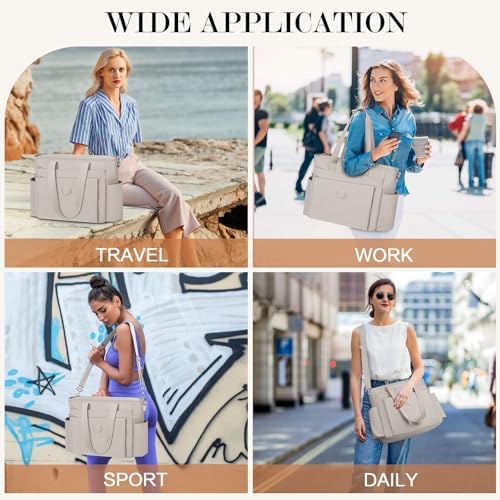 51bj99yf8l. ac .jpg TEUEN Handtasche Damen Mittelgroß Leichte Henkeltaschen für Arbeit Reisen mit Reißverschluss Einkaufen Schule Shopper Cr