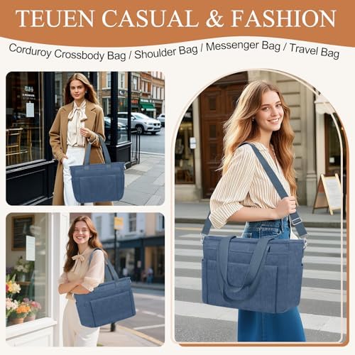 51dzn5upgol. ac .jpg TEUEN Handtasche Damen Mittelgroß Leichte Henkeltaschen für Arbeit Reisen mit Reißverschluss Einkaufen Schule Shopper Cr