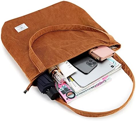 51eomaylyzl. ac .jpg KALIDI cord Tasche Damen Groß Shopper Tasche mit Reißverschluss für Arbeit und Büro