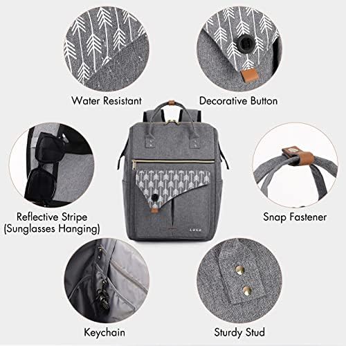 51ehoo0qafl. ac .jpg Lekesky Damen Anti Diebstahl Rucksack mit Laptopfach & 15.6 Zoll Laptop, Arbeitsrucksack Schultasche & Tagepack, Grau L