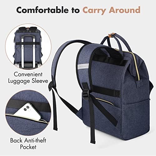 51fctntn0nl. ac .jpg Lekesky Damen Anti Diebstahl Rucksack mit Laptopfach & 15.6 Zoll Laptop, Arbeitsrucksack Schultasche & Tagepack, Grau L