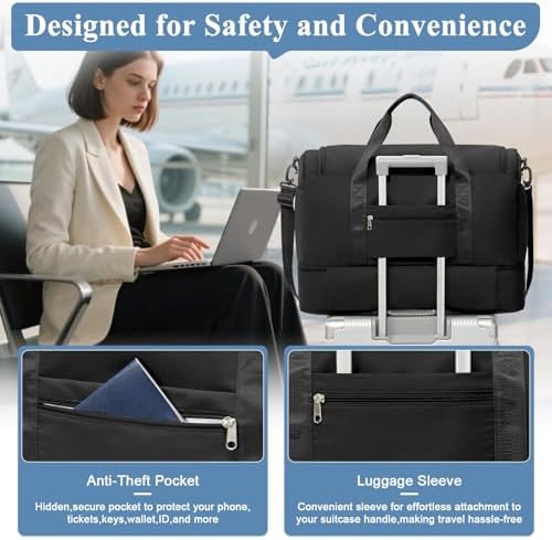 51fkglrq4rl. ac .jpg SEAFEEWasserdatenschützende Reisetasche Damen Fitnesstasche A11-Beige Braun