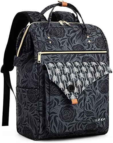 51hpdm7eigl. ac .jpg Lekesky Damen Anti Diebstahl Rucksack mit Laptopfach & 15.6 Zoll Laptop, Arbeitsrucksack Schultasche & Tagepack, Grau L
