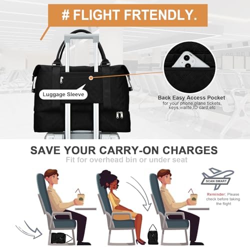 51hdgryjwwl. ac .jpg SEAFEEWasserdatenschützende Reisetasche Damen Fitnesstasche A11-Beige Braun