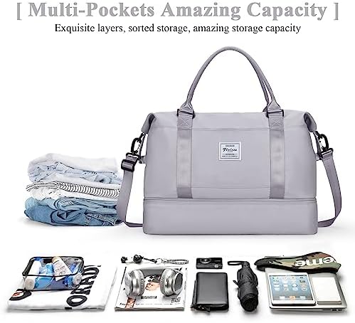 51hzejwrdkl. ac .jpg SEAFEEWasserdatenschützende Reisetasche Damen Fitnesstasche A11-Beige Braun