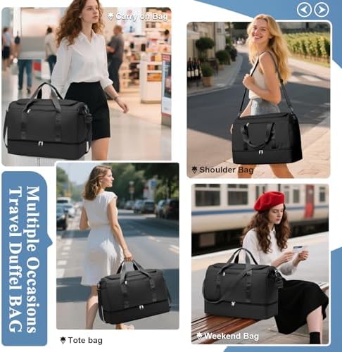 51iiatgf12l. ac .jpg SEAFEEWasserdatenschützende Reisetasche Damen Fitnesstasche A11-Beige Braun