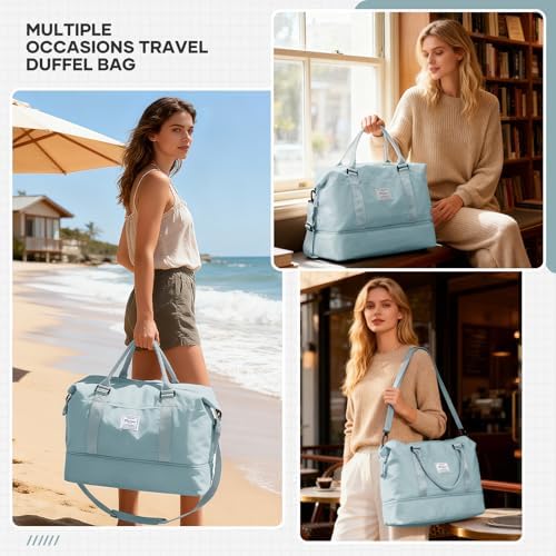 51iqtfisnel. ac .jpg SEAFEEWasserdatenschützende Reisetasche Damen Fitnesstasche A11-Beige Braun