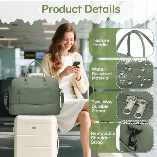 51ize3ggnhl. ac .jpg SEAFEEWasserdatenschützende Reisetasche Damen Fitnesstasche A11-Beige Braun