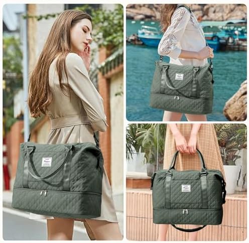 51jjwfsui7l. ac .jpg SEAFEEWasserdatenschützende Reisetasche Damen Fitnesstasche A11-Beige Braun