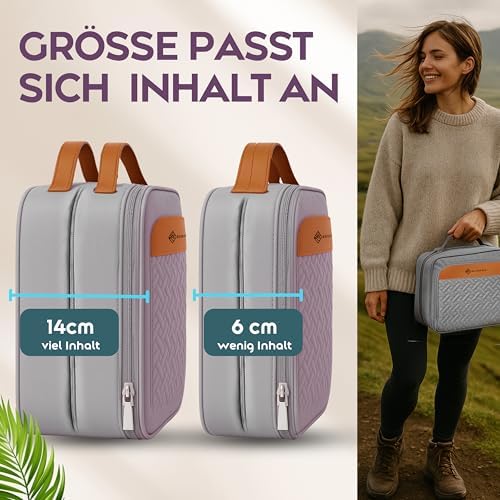 51jxarenpwl. ac .jpg Reisefein Kulturtasche Damen Groß – 3-in-1 Kulturbeutel zum Aufhängen – Praktische Kosmetiktasche für Reise & Ordnung