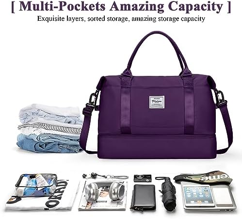 51knicw3tyl. ac .jpg SEAFEEWasserdatenschützende Reisetasche Damen Fitnesstasche A11-Beige Braun