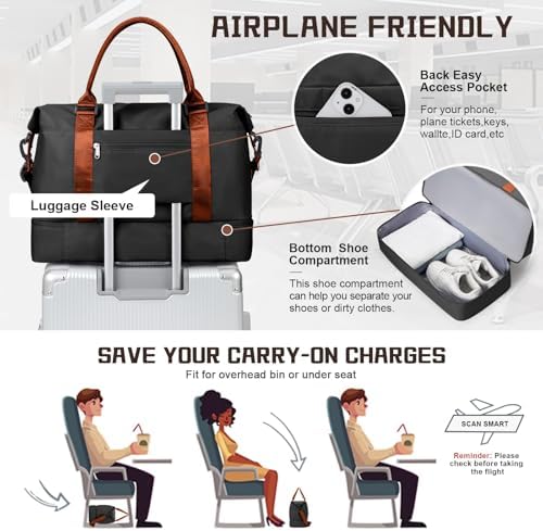 51mb1wbvyvl. ac .jpg SEAFEEWasserdatenschützende Reisetasche Damen Fitnesstasche A11-Beige Braun