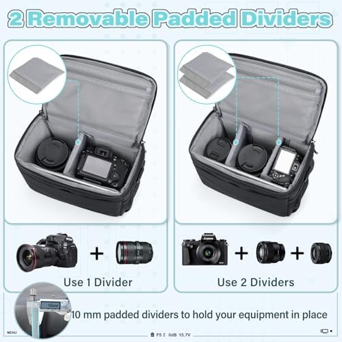 51mytgxovll. ac .jpg RAINSMORE DSLR/SLR Fototasche Wasserabweisend Stoßfeste mit Regenschutz-Hülle und Verstellbarem Gurt für Fotografen bei