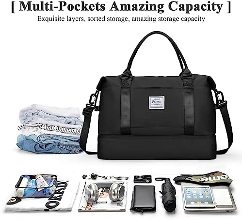 51nlqbuju3l. ac .jpg SEAFEEWasserdatenschützende Reisetasche Damen Fitnesstasche A11-Beige Braun