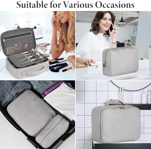 51nola7ktl. ac .jpg IGOLUMON Kulturtasche Damen zum Aufhängen Schwarz - wasserdicht - Große Make-up-Tasche für Reise - Kosmetiktasche - 2 St