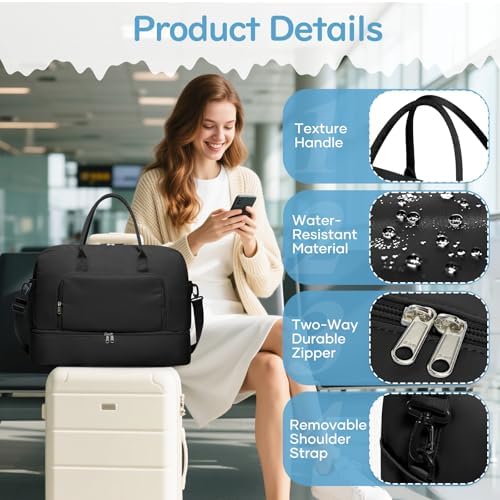 51nhmiqsfyl. ac .jpg SEAFEEWasserdatenschützende Reisetasche Damen Fitnesstasche A11-Beige Braun