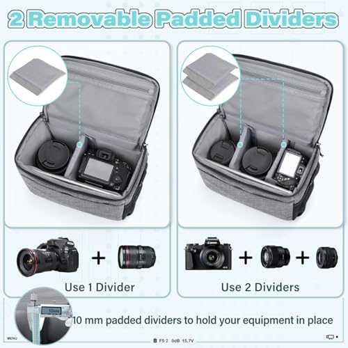 51ouodj529l. ac .jpg RAINSMORE DSLR/SLR Fototasche Wasserabweisend Stoßfeste mit Regenschutz-Hülle und Verstellbarem Gurt für Fotografen bei