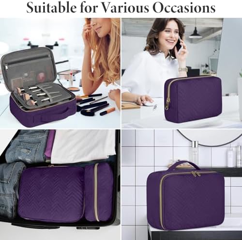51oum5njlkl. ac .jpg IGOLUMON Kulturtasche Damen zum Aufhängen Schwarz - wasserdicht - Große Make-up-Tasche für Reise - Kosmetiktasche - 2 St