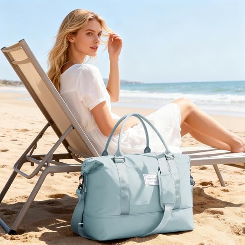 51pmlxh6dbl. ac .jpg SEAFEEWasserdatenschützende Reisetasche Damen Fitnesstasche A11-Beige Braun