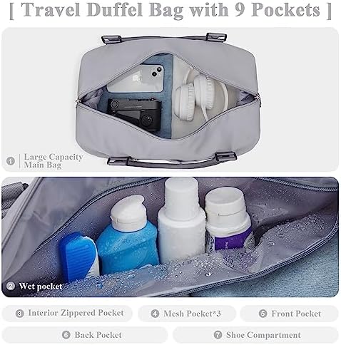 51q3ul4oayl. ac .jpg SEAFEEWasserdatenschützende Reisetasche Damen Fitnesstasche A11-Beige Braun