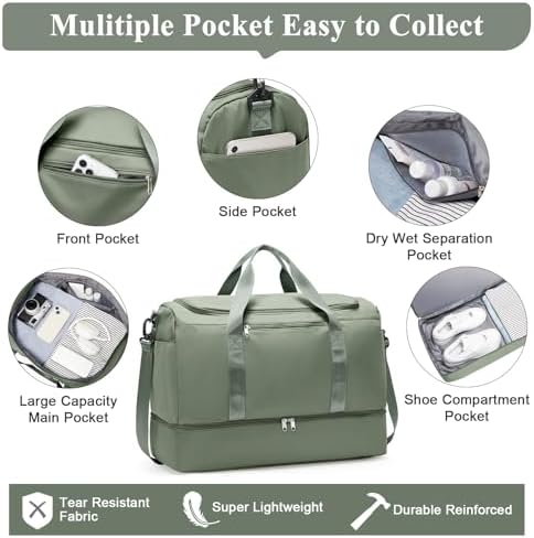 51t6cqfuwgl. ac .jpg SEAFEEWasserdatenschützende Reisetasche Damen Fitnesstasche A11-Beige Braun