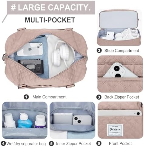 51w j9m23gl. ac .jpg SEAFEEWasserdatenschützende Reisetasche Damen Fitnesstasche A11-Beige Braun