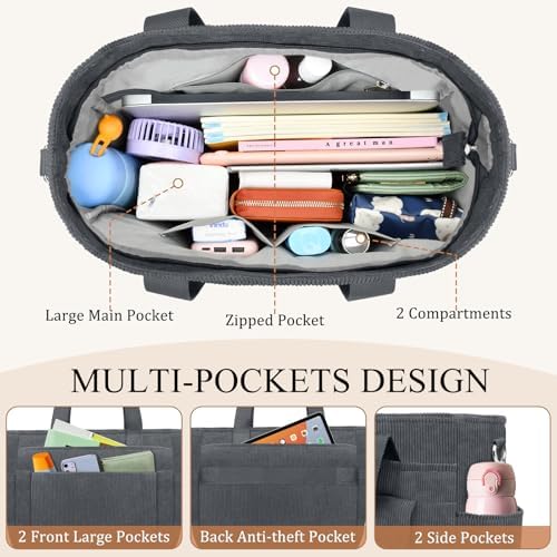 51w9rmi 8dl. ac .jpg TEUEN Handtasche Damen Mittelgroß Leichte Henkeltaschen für Arbeit Reisen mit Reißverschluss Einkaufen Schule Shopper Cr