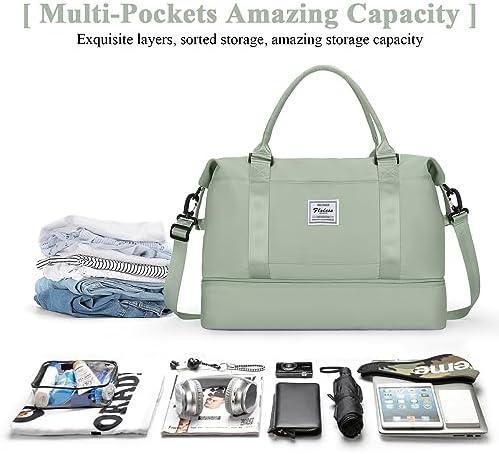 51wuw1ssjil. ac .jpg SEAFEEWasserdatenschützende Reisetasche Damen Fitnesstasche A11-Beige Braun