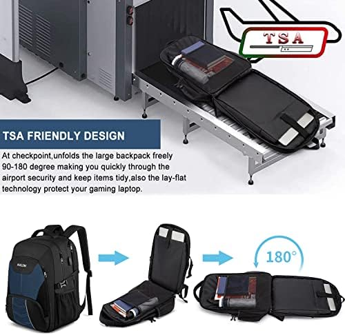 51x6vcghhkl. ac .jpg PUSLOM Extra Großer Wasserdichter Rucksack für Männer 55L Laptop Tasche mit USB Ladeanschluss Business Reisen Schwarz