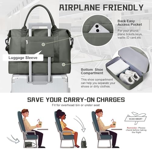 51xrazqbzil. ac .jpg SEAFEEWasserdatenschützende Reisetasche Damen Fitnesstasche A11-Beige Braun