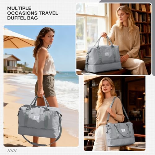 51xvanp2qdl. ac .jpg SEAFEEWasserdatenschützende Reisetasche Damen Fitnesstasche A11-Beige Braun