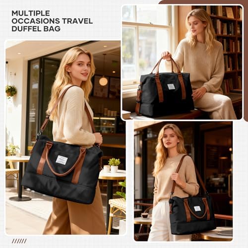 51y4sepuxrl. ac .jpg SEAFEEWasserdatenschützende Reisetasche Damen Fitnesstasche A11-Beige Braun