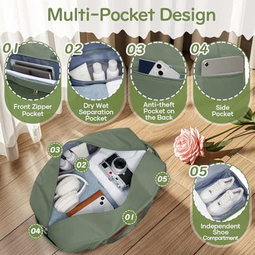 51z5cqhh4cl. ac .jpg SEAFEEWasserdatenschützende Reisetasche Damen Fitnesstasche A11-Beige Braun