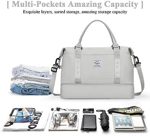 51aeppqmcvl. ac .jpg SEAFEEWasserdatenschützende Reisetasche Damen Fitnesstasche A11-Beige Braun