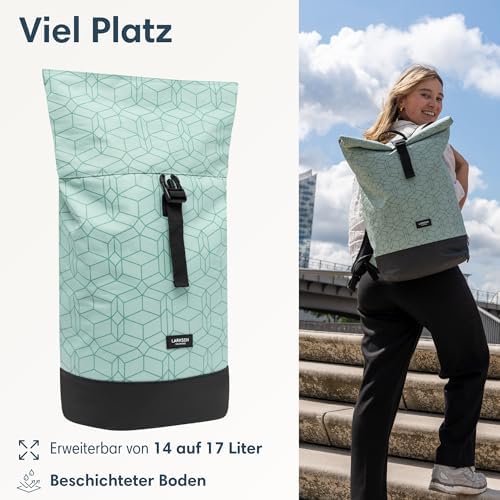 51b49bq7mvl. ac .jpg LARKSON Janne Rolltop Rucksack - Mit Laptopfach für Damen & Herren -Uni, Arbeit, Reise & Fahrrad - Tagesrucksack, Mittel