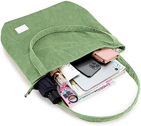 51byovyaal. ac .jpg KALIDI cord Tasche Damen Groß Shopper Tasche mit Reißverschluss für Arbeit und Büro