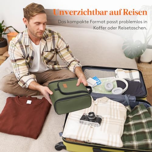 51cq2ufq5tl. ac .jpg Lifewit Große Kulturbeutel Herren Wasserdicht Reisetasche Kosmetikkosmetiktasche Fächer Schwarz RCSS 100