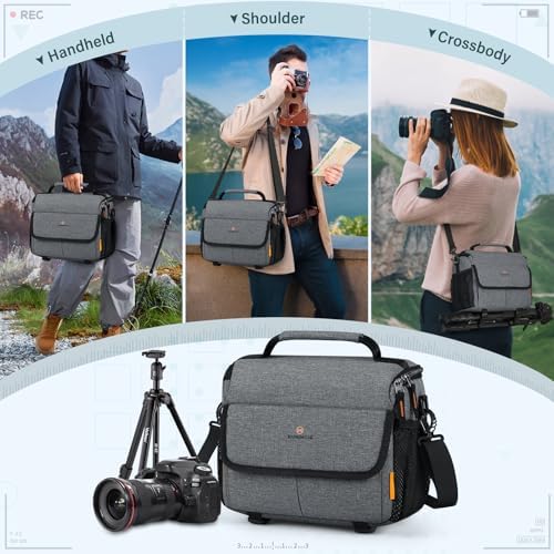 51etjhrh l. ac .jpg RAINSMORE DSLR/SLR Fototasche Wasserabweisend Stoßfeste mit Regenschutz-Hülle und Verstellbarem Gurt für Fotografen bei