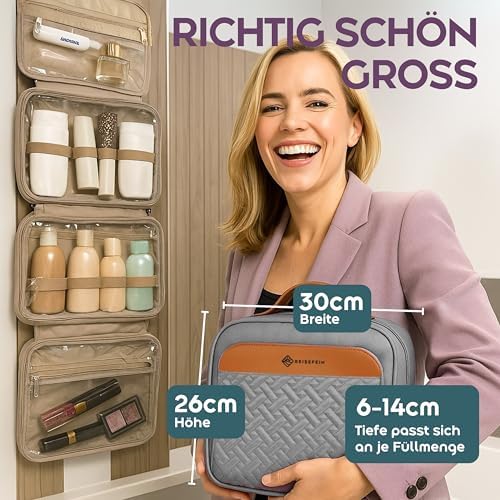 51f9 jtpmyl. ac .jpg Reisefein Kulturtasche Damen Groß – 3-in-1 Kulturbeutel zum Aufhängen – Praktische Kosmetiktasche für Reise & Ordnung