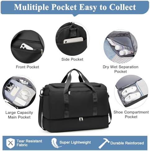 51fdnnqeel. ac .jpg SEAFEEWasserdatenschützende Reisetasche Damen Fitnesstasche A11-Beige Braun