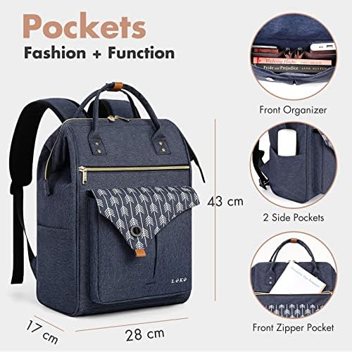 51flna8xybl. ac .jpg Lekesky Damen Anti Diebstahl Rucksack mit Laptopfach & 15.6 Zoll Laptop, Arbeitsrucksack Schultasche & Tagepack, Grau L