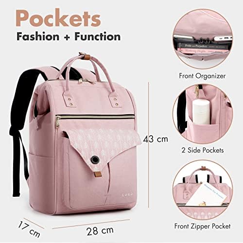 51ij1nm52sl. ac .jpg Lekesky Damen Anti Diebstahl Rucksack mit Laptopfach & 15.6 Zoll Laptop, Arbeitsrucksack Schultasche & Tagepack, Grau L