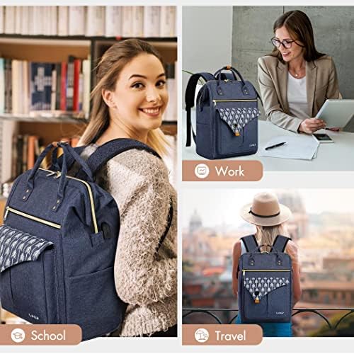 51kjftfkggl. ac .jpg Lekesky Damen Anti Diebstahl Rucksack mit Laptopfach & 15.6 Zoll Laptop, Arbeitsrucksack Schultasche & Tagepack, Grau L