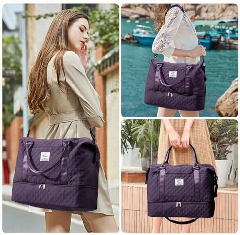 51lcq4e7mxl. ac .jpg SEAFEEWasserdatenschützende Reisetasche Damen Fitnesstasche A11-Beige Braun