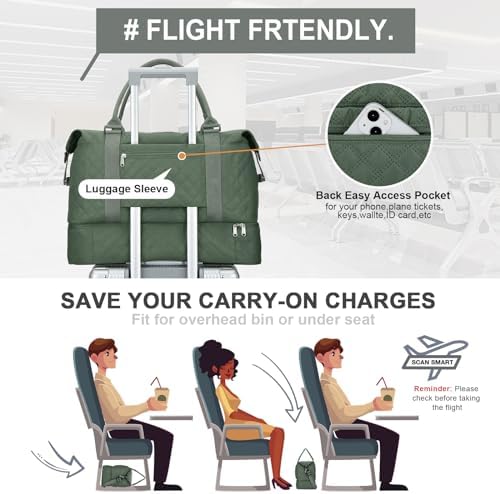 51lfdjbryvl. ac .jpg SEAFEEWasserdatenschützende Reisetasche Damen Fitnesstasche A11-Beige Braun